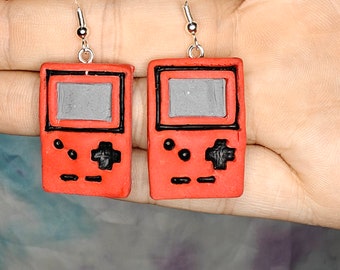 Gameboy Style Earrings Retro Game Gamer Nerd Earrings