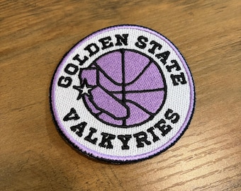 Parche bordado termoadhesivo con el logo retro de baloncesto de los Golden State Oakland GSV, 3,5 pulgadas.