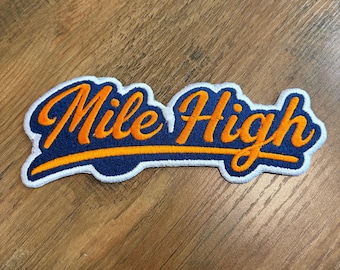 Denver Mile High Football Large Graffiti Patch - Embroidered Iron On (6 inch)