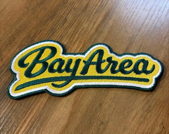 BAY AREA Oakland Baseball Green & Yellow Souvenir Embroidered Patch Iron On 6 in