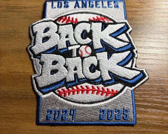 LA Los Angeles Dodgers Back to Back World Series Embroidered Patch (4x5 inch)
