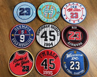 MJ23 GOAT Patch Pack - Retro Sneakerhead Streetwear Gift Embroidered Iron On (9)