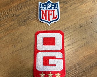 Triple OG Gold Star Team Captain C Red Shield Embroidered Patch Iron On (2 Pack)