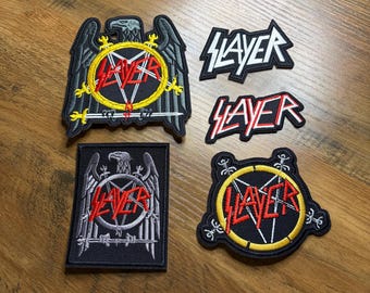 Parches termoadhesivos bordados de Slayer, banda de heavy metal, juego de 5