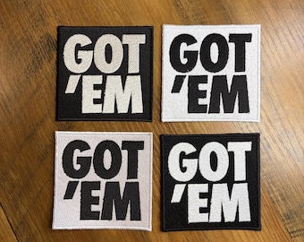 GOT EM Gifts for Sneakerheads Streetwear Embroidered Patches 3.5 inch (Pack of 4)