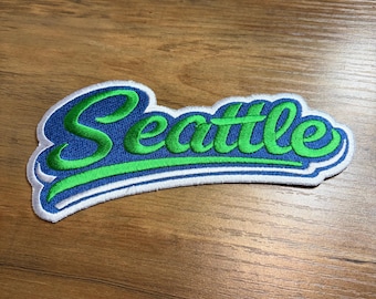 Seattle Pacific Northwest PNW Emerald City Large Embroidered Iron-On Patch 6" x 2.5"