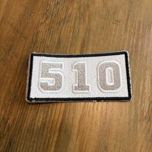 AREA CODE 510 - Football Bay Area Silver & Black Art Embroidered Patch Iron On 4”