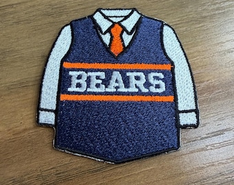 Vintage Chicago Art Gift - Football Coach Vest Embroidered Patch Iron On (3 inch)