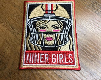 San Francisco Faithful Red & Gold Womens Sports Embroidered Patch Iron On (3x4")