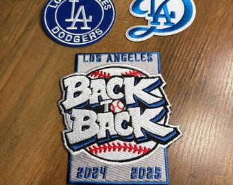 LA Los Angeles Baseball Swag Back to Back World Champs Embroidered Patch (3 Pack)