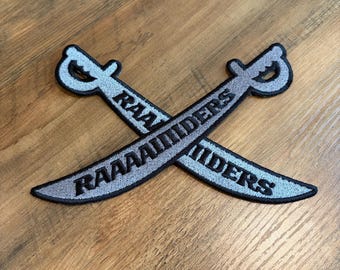 Las Vegas Football Team Double Cross Swords Embroidered Patches Iron On (2 Pack)