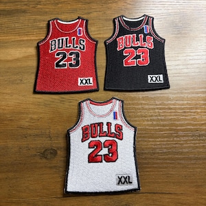 Chicago Basketball Jersey Art Embroidered Patch - Three Peat Set 4x3 inch (Pack of 3)