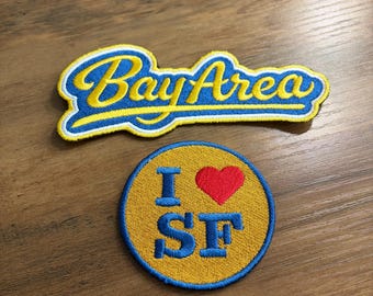 BAY AREA Love San Francisco Golden State Souvenir Embroidered Patch Iron (2 Pack)