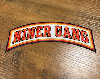 San Francisco Football Faithful Gang Large Rocker Embroidered Patch Iron On 8"