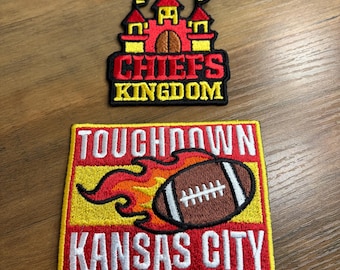 KC Kansas City Art Gifts - Football Team Embroidered Patches Iron On (Pack of 2)
