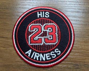 Michael Jordan His Airness Chicago Bulls NBA Embroidered Iron On Patch 3x3 inch