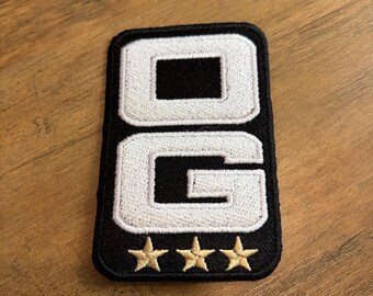 Triple OG Gold Star Captain C Black Football Jersey Embroidered Patch Iron On 4”