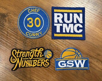 Golden State x Oakland Basketball Embroidered Art Patches (Pack of 4)