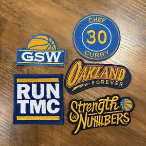 Golden State x Oakland Basketball Art Embroidered NBA Patches (Pack of 5)