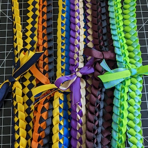 Custom Color Graduation Ribbon Lei- Single Braid