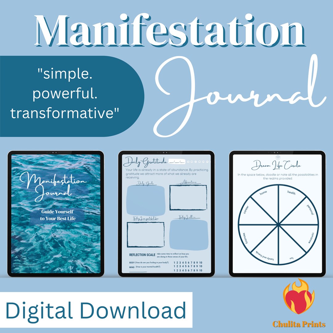 Digital Manifestation Journal, Future Dream Goal Setting Planning ...