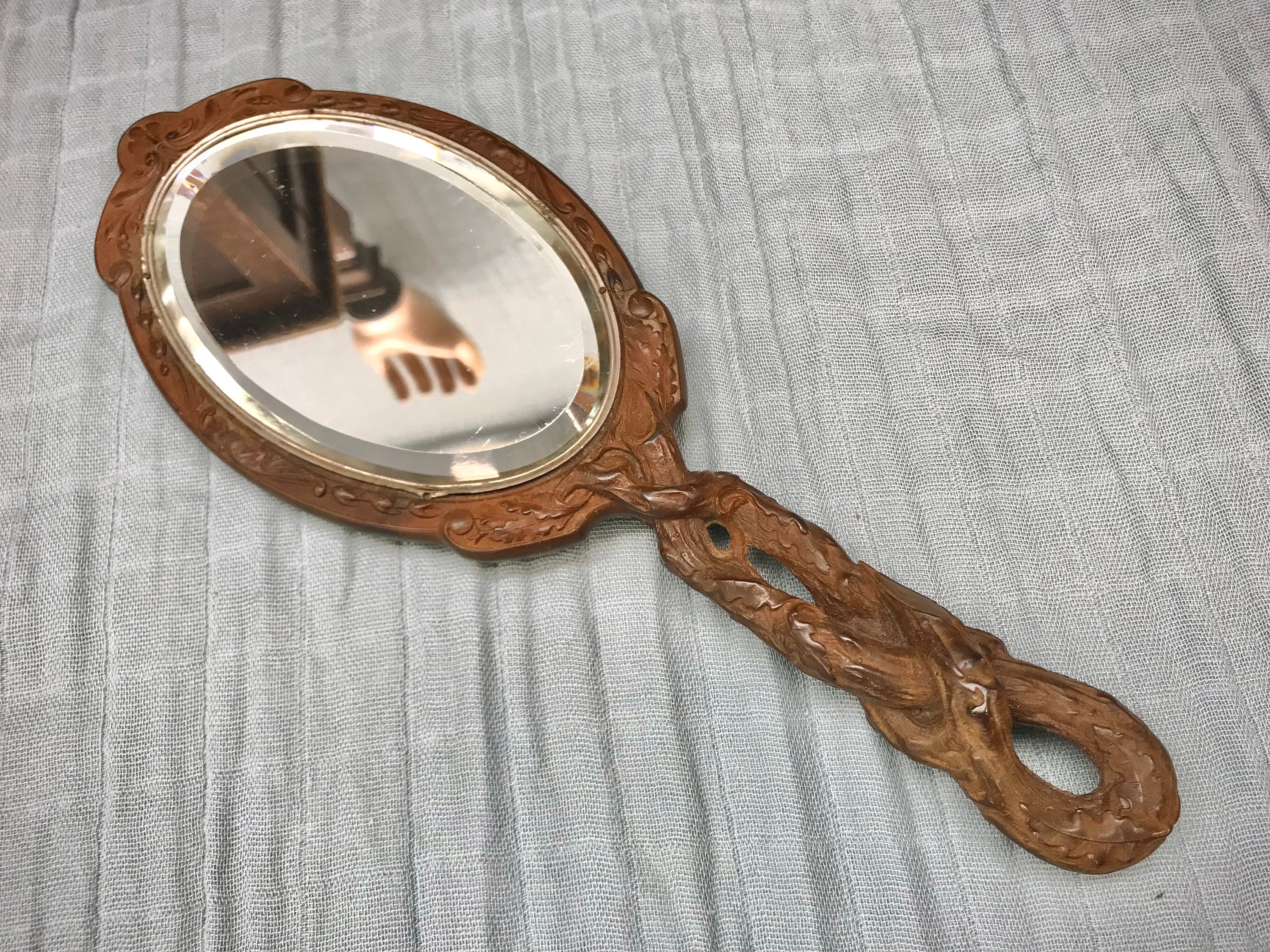 Ornate Hand Mirror Black Forest Decorative Style Etsy