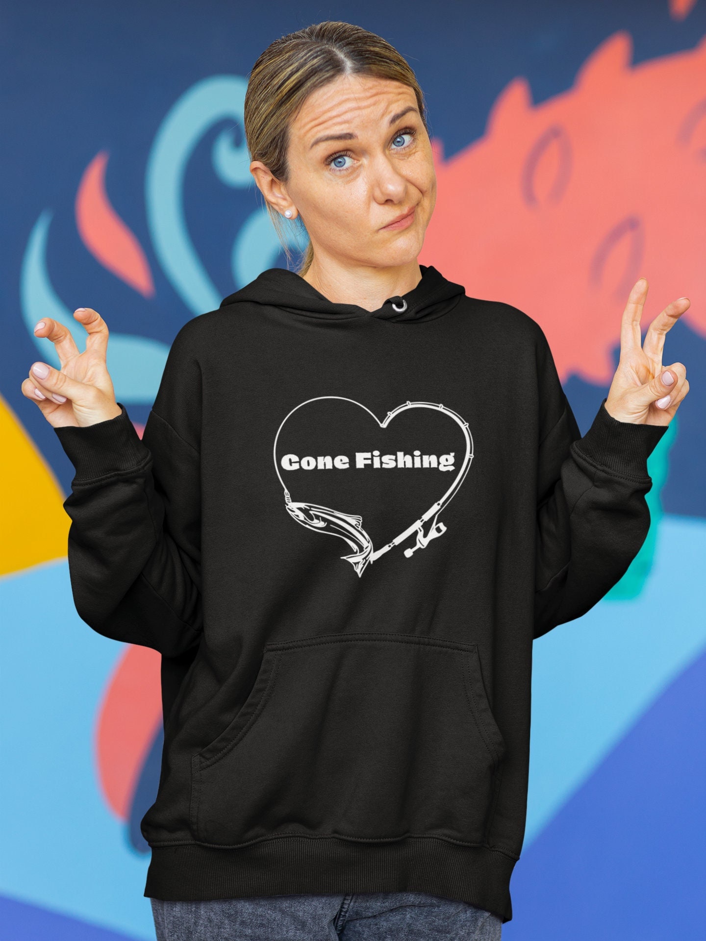Gone Fishing Hoodie, Fishing Sweater, Gift for Fisherman, Fishing Apparel,  Fishing Pole Hoodie, Unisex Heavy Blend Hooded Sweatshirt 