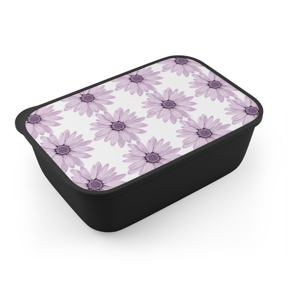 Purple Daisy Box Bento Box Lunch Box Snack Container Food 