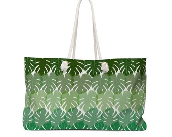 Monstera bag, Tropical foliage, Hawaiian leaves, Overnight Bag, Carry On Bag, Travel Bag, Weekender Bag