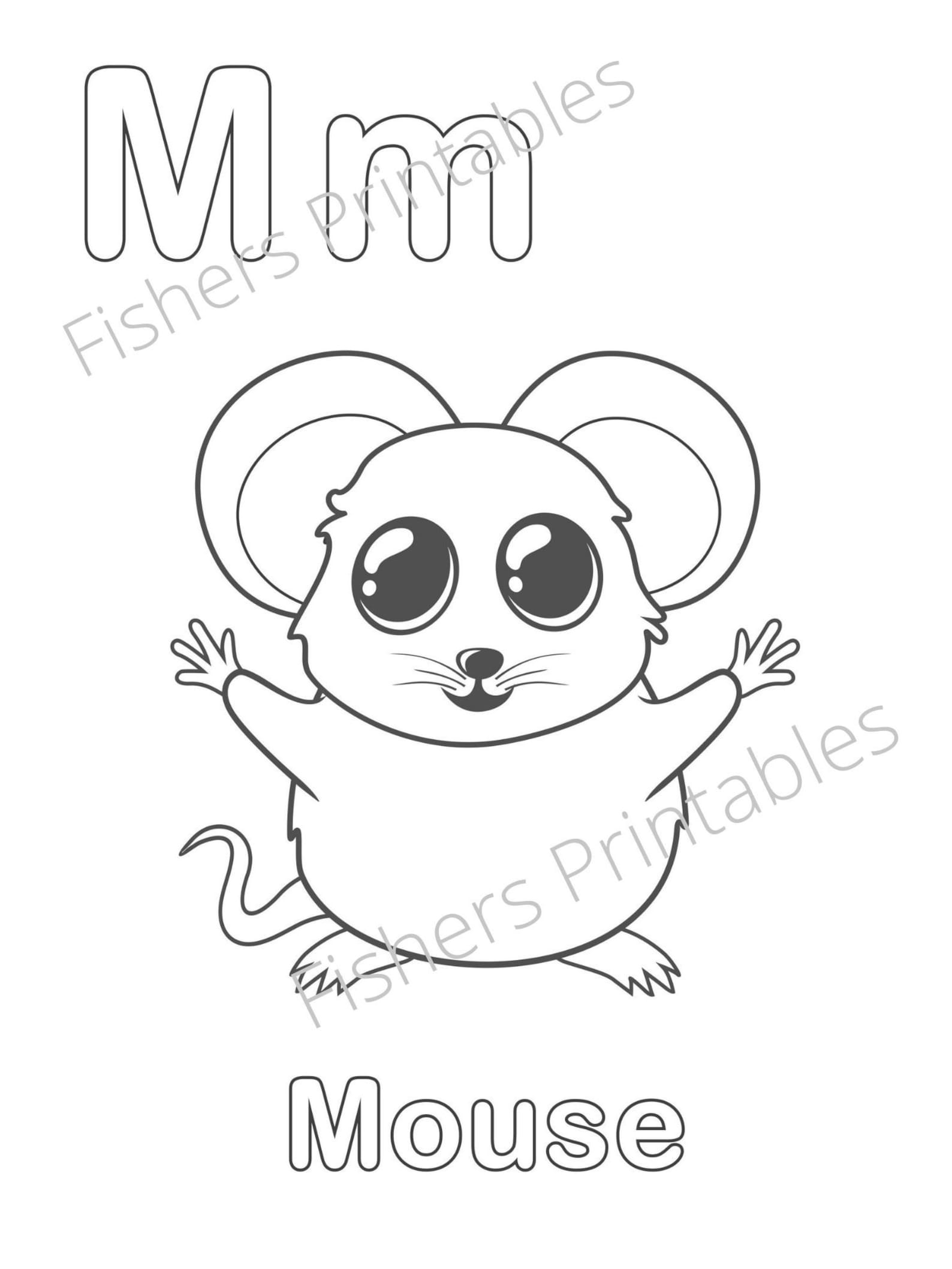 26 Printable Animal Alphabet Coloring Pages for Kids | Etsy