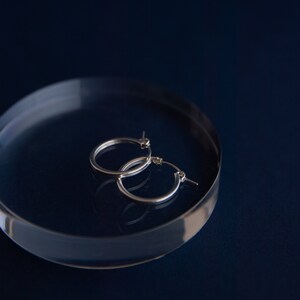Silver Medium Minimalist Hoop Earrings
