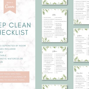 EDITABLE Deep Clean Checklist By Room