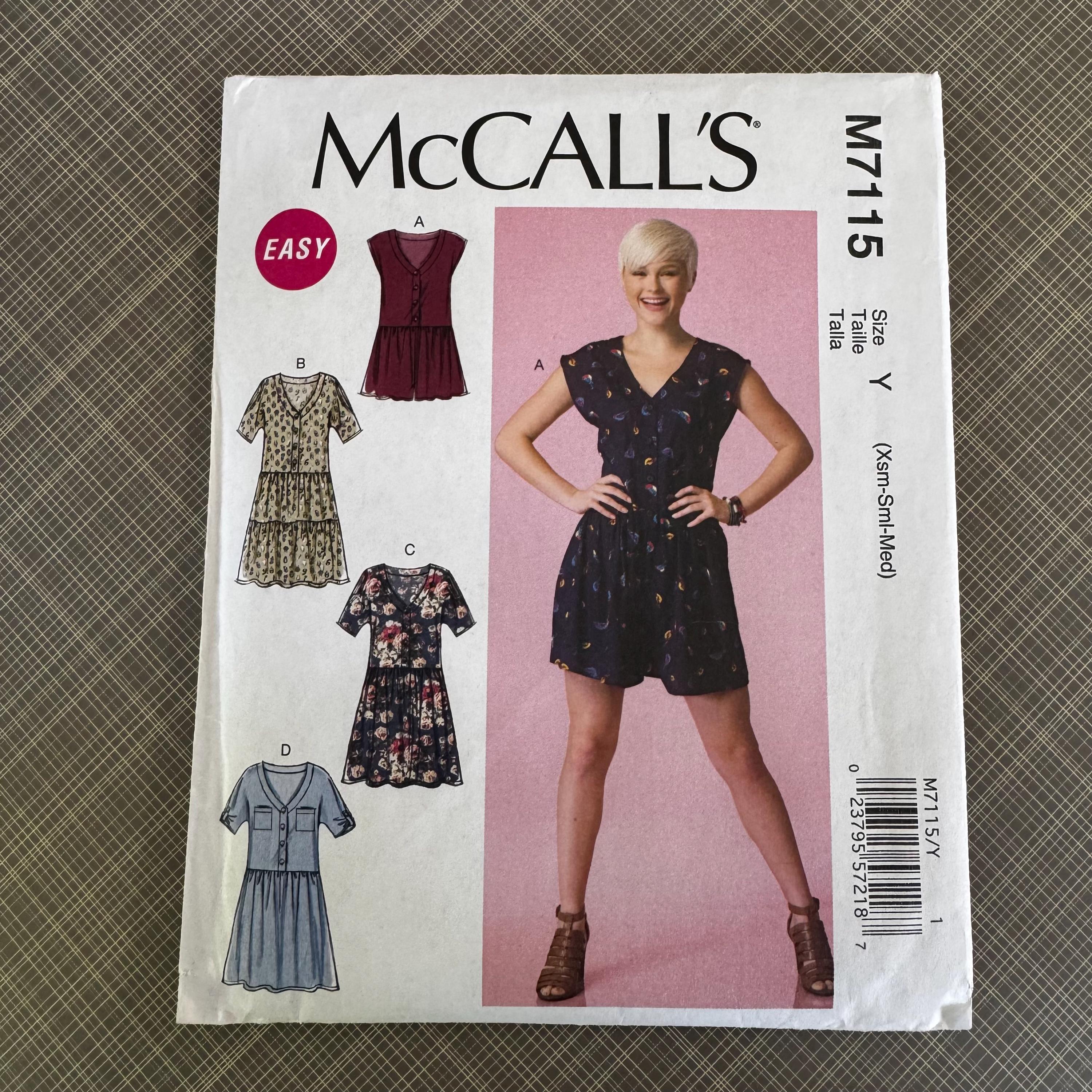 Mccall's Sewing Pattern 7115 Misses/miss Romper and Dresses Out of