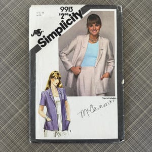 Simplicity 9913 Sewing Pattern Misses Jiffy Unlined Jacket Vintage Out Of Print Uncut Factory Fold Size 14