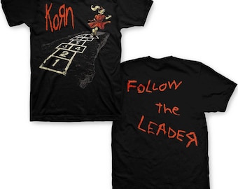 Vintage 90s Korn Follow the Leader Giant Black Cotton Long Sleeve