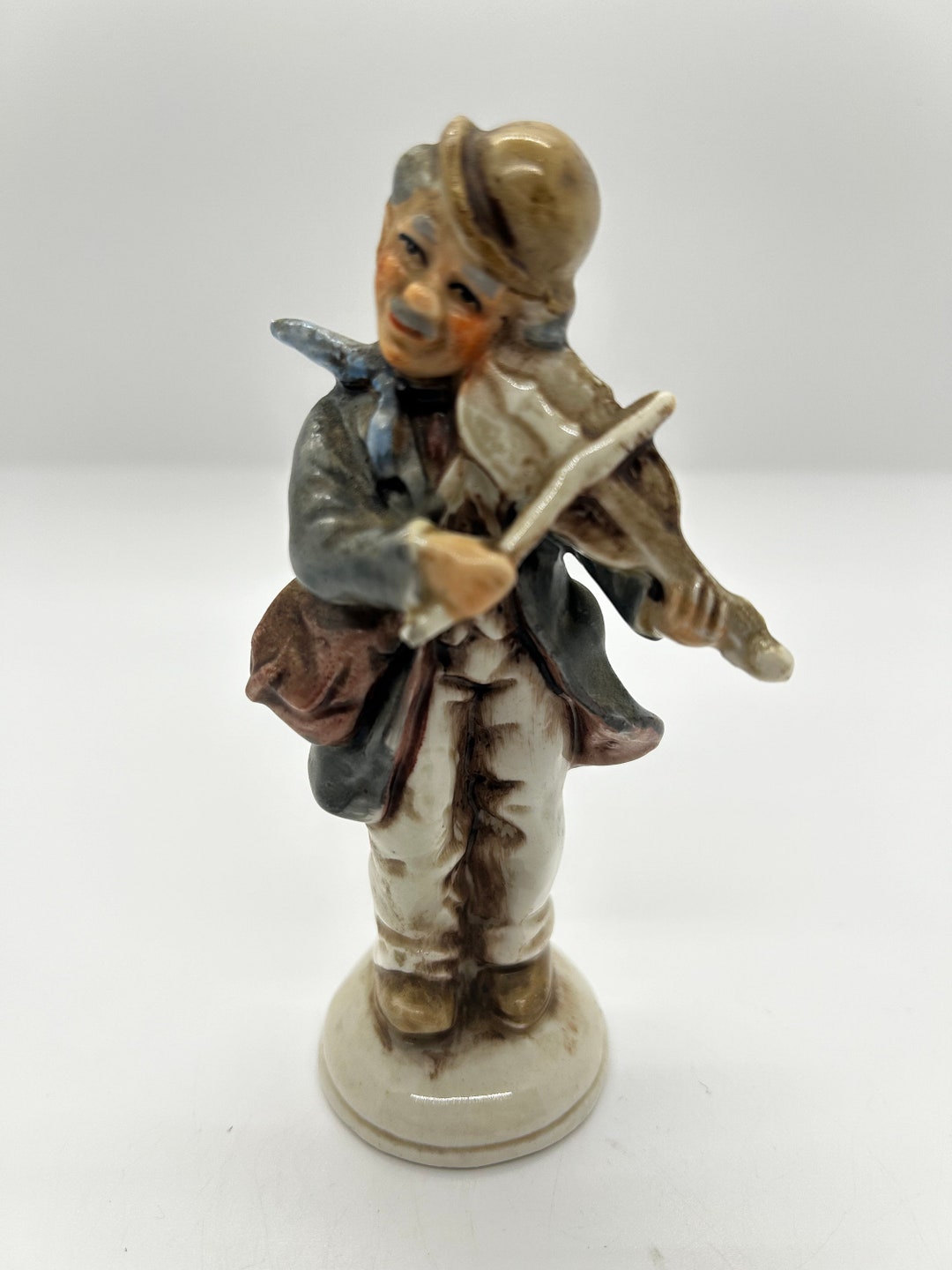 Vintage German Bisque Ceramic Figurine Violinist Fiddler Etsy