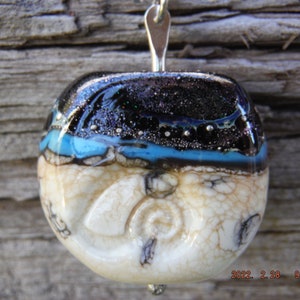 Glass ocean bead with fine silver core (#6)
