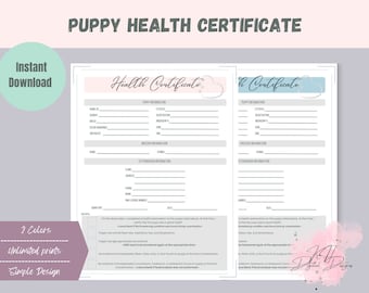 vet certificate etsy