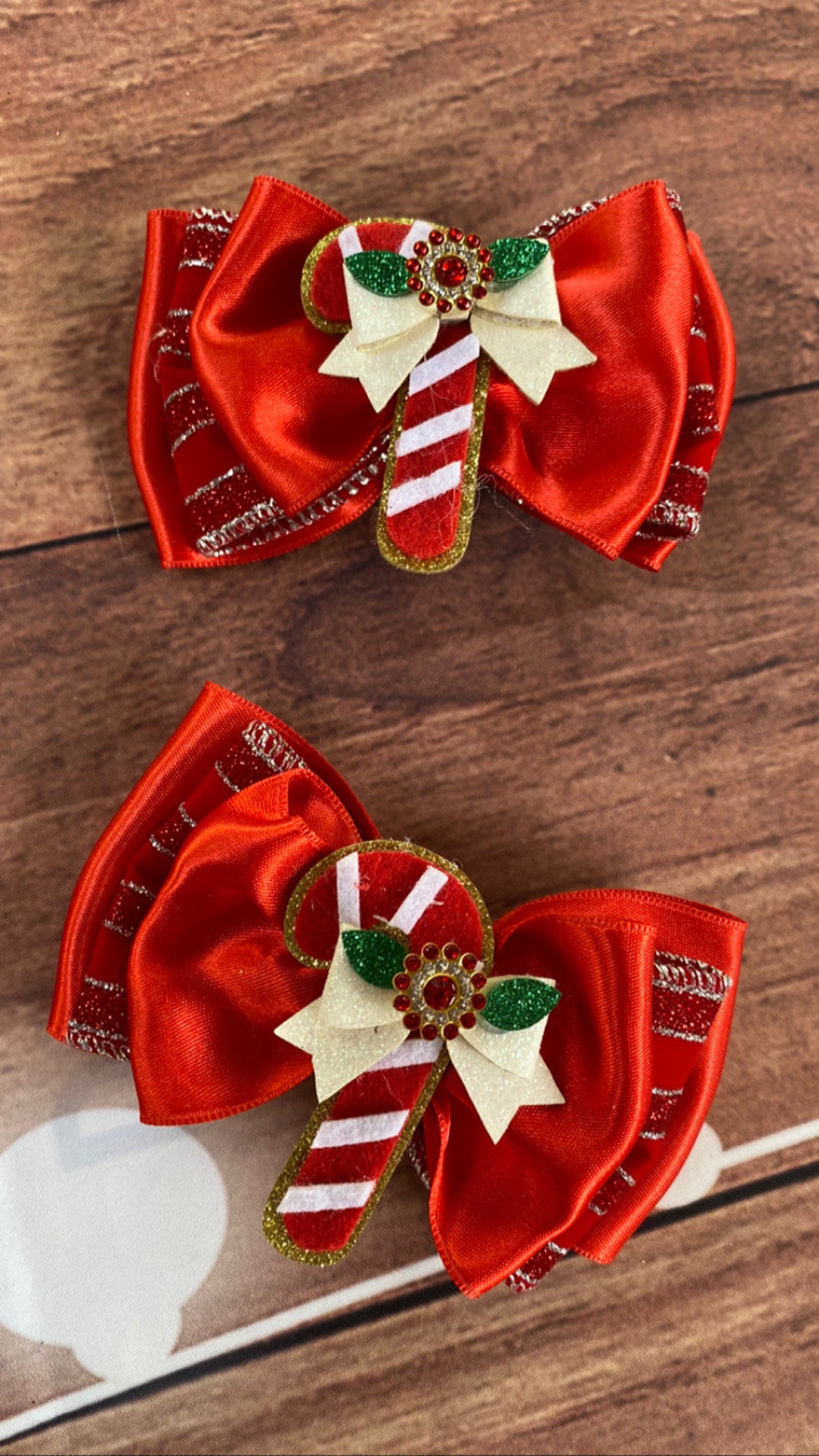 Candy Cane Hair Accessories Etsy