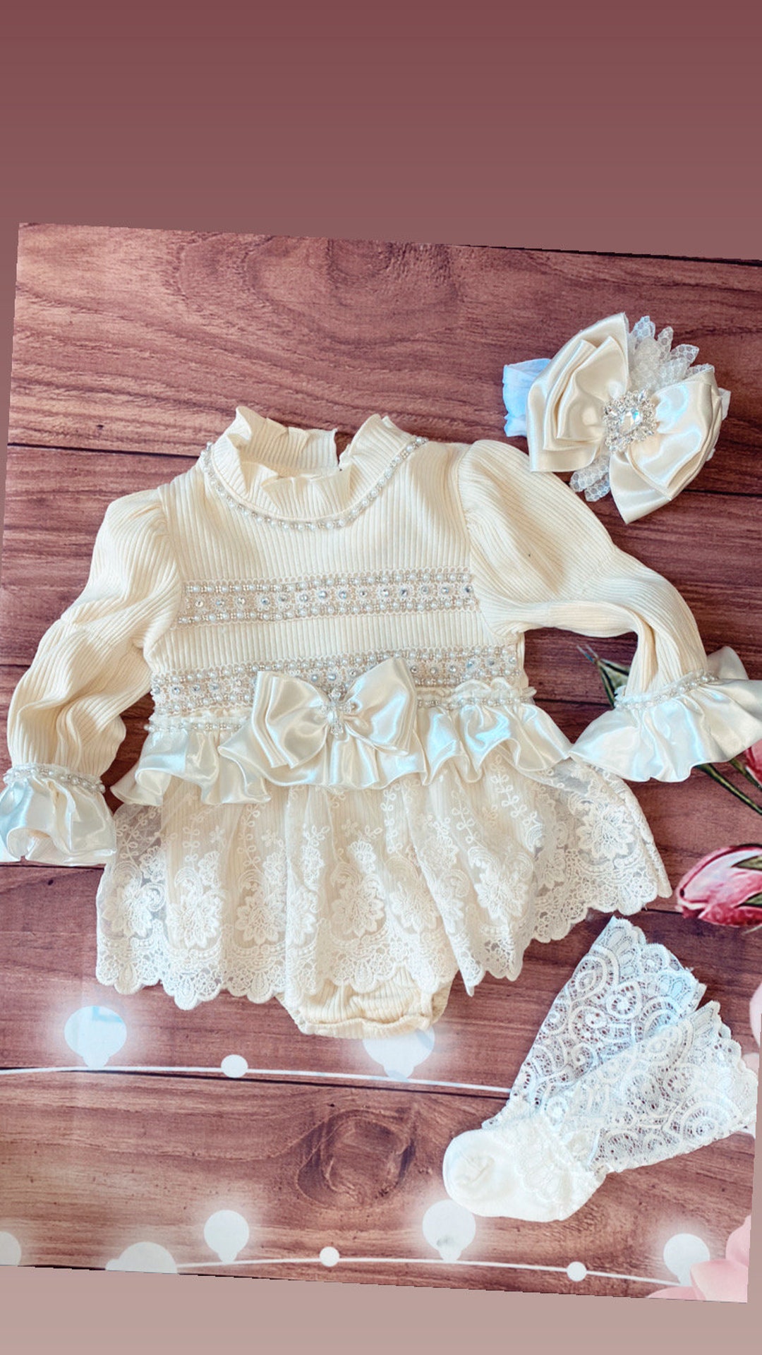 After Christening Romper Set Etsy
