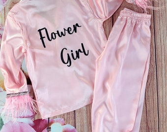 Flower girl satin set