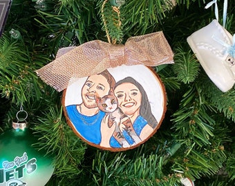 Custom Hand Painted Ornament: Family Portrait, Engagement Gift, Housewarming Present, etc. A little "Something extra" for any occasion!