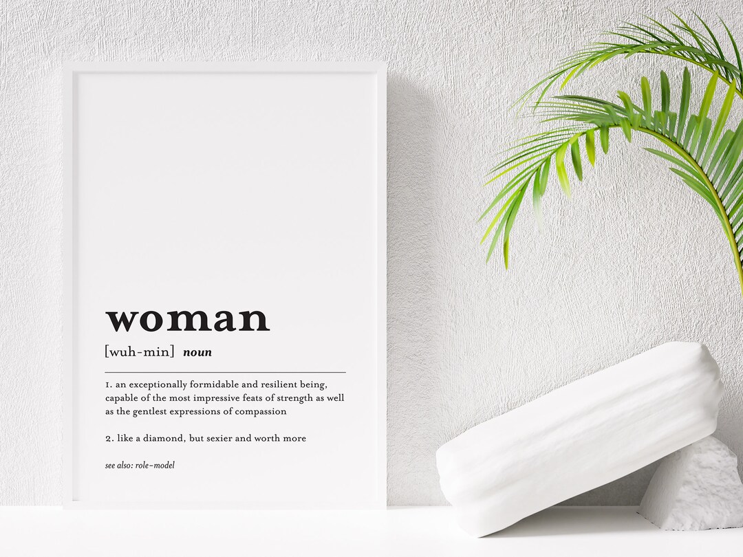 Woman Definition Printable Poster, Digital Download, Minimalist Wall