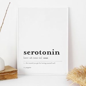 Serotonin Poster, Serotonin Definition druckbare, Therapie Büro Dekor, Biologie Poster, Psychodelgie druckbare Wandkunst, Gehirn Kunst