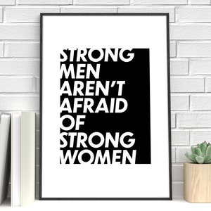 Citazione femminista, tipografia in bianco e nero, arte murale femminista, poster ispiratore, regalo per lei, stampa femminista, arte murale in bianco e nero