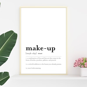 Makeup Wall Art Printable, Makeup Room Decor Poster, Makeup Decor Wall Art, Makeup Art Definition, Makeup Wall Decor, Makeup Room Wall Art