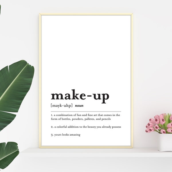 Makeup Wall Art Printable, Makeup Room Decor Poster, Makeup Decor Wall Art, Makeup Art Definition, Makeup Wall Decor, Makeup Room Wall Art