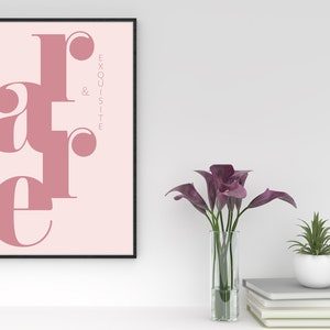 Arte de pared de moda rosa, decoración de dormitorio, impresión de moda, arte de pared de belleza, impresión de dormitorio de niñas, cita de moda, decoración de pared de moda, decoración de belleza