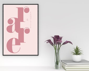 Arte de pared de moda rosa, decoración de dormitorio, impresión de moda, arte de pared de belleza, impresión de dormitorio de niñas, cita de moda, decoración de pared de moda, decoración de belleza