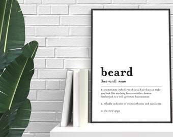 Bart Kunst, Barber Definition Print, lustiges Bart Poster, Barber Poster, Beard Print, Bart Wandkunst, Bart Definition, Bart druckbares Poster